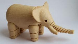 Wood Filament Elephant Toy