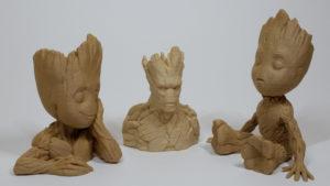 3D Printing in Wood - Groot Bust, Planter and Toy - Image 3DWithUs