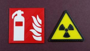 Multicolor 3D Printing - Fire and Warning Signs by Obolski