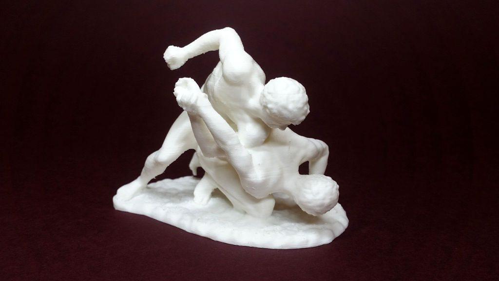 Two Wrestlers in Combat - Scanned by Geoffrey Marchal - White PLA