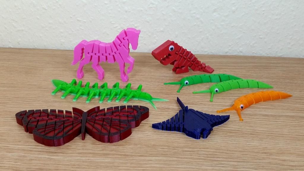 Flexi DRAGON ~ Fidget Toy ~ Flexible Articulating ~ Red ~ 3D Printed USA
