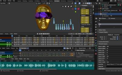 Lip Sync - Intimidating Animation Tab ScreenShot - Blender 2.8