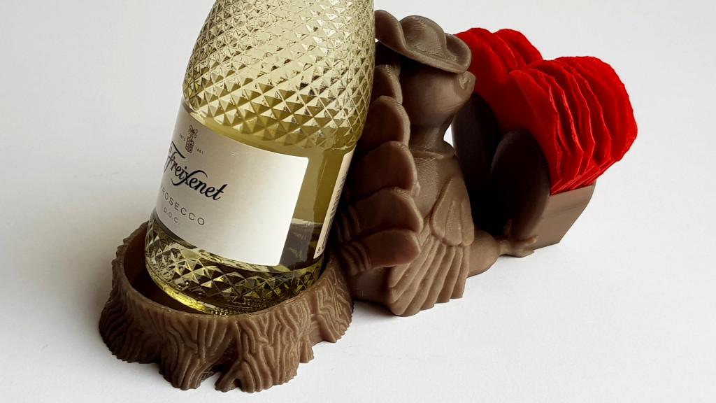 Valentine Bird - Themed Coaster 3D Print - Bottle Holder Valentine Bird - Themed Coaster 3D Print - Bottle Holder