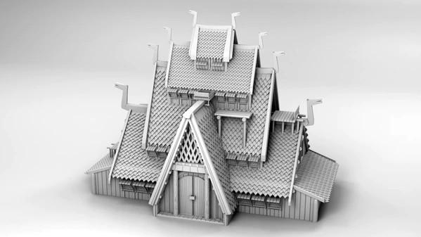 Traditional Viking Buildings With Original Historical Features