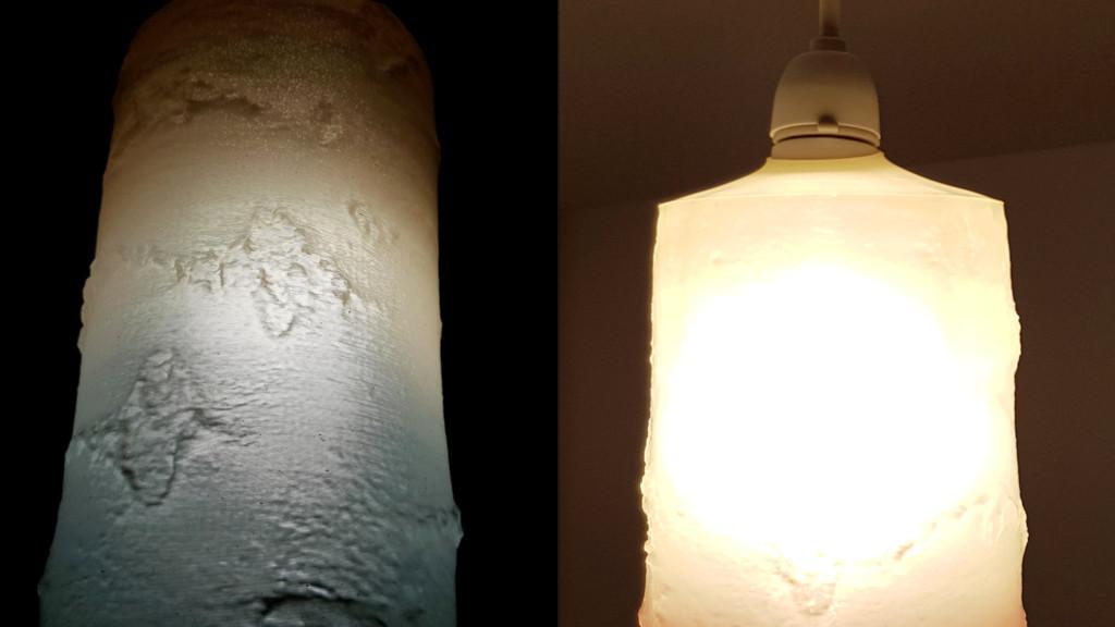 3D Printed in PLA Lamp Shade - Test - LED vs Incandescent Bulbs