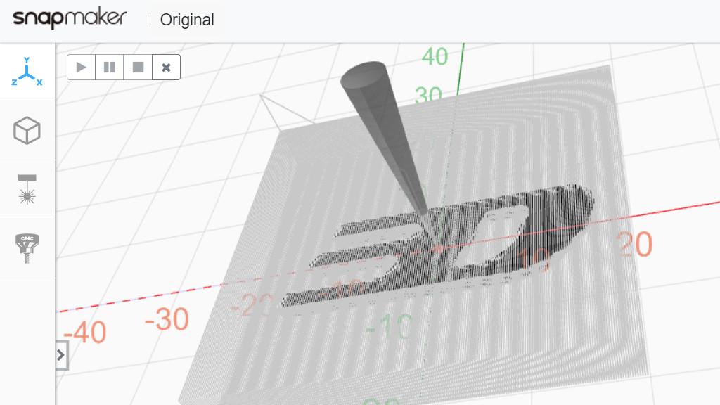 Snapmaker Luban Software Workspace Preview - CNC