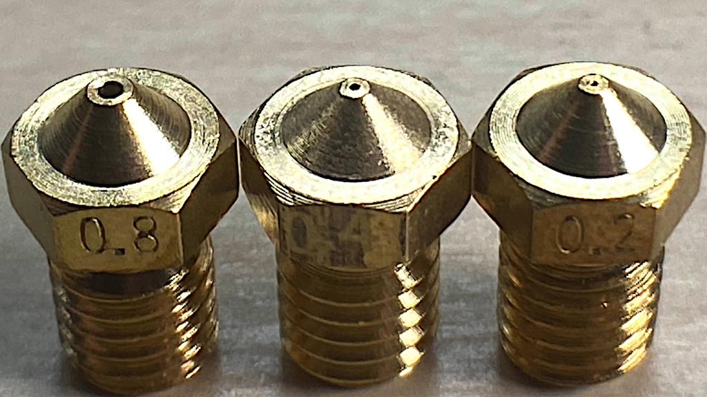 Settings for 3D Printer Nozzle Sizes From Small 0.2mm to Large 0.8mm