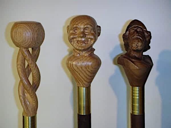 CNC Router Carved Walking Stick Handles