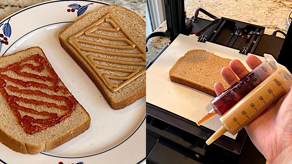 Printed Peanut Butter and Jelly Sandwich and Syringes