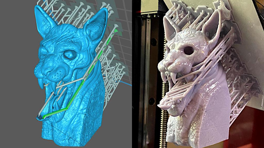 Cat Idol 3D Model Slicer Preview and MSLA Resin 3D Printed