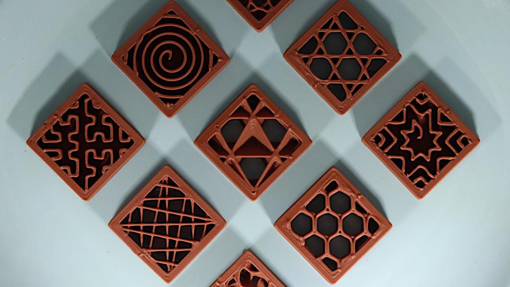 Infill and Texture Samples - 3D Printed in Chocolate