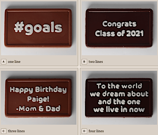 Black and White Chocolate - 3D Printed Custom Text