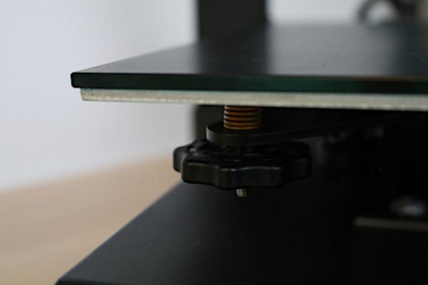 Leveling wheels under the glass bed Leveling wheels under the glass bed