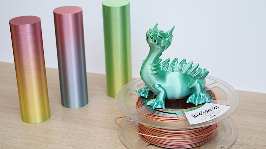 Rainbow Silk PLA Filament Examples