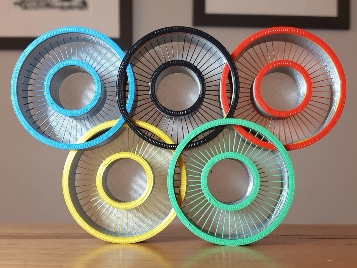3D Printed Olympic Rings ornament