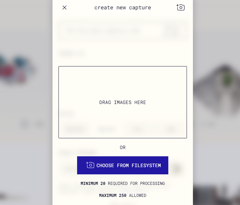 Polycam for Web Upload Window