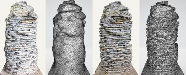 Stone Pillar - LiDAR vs Photo Mode - Mesh Difference