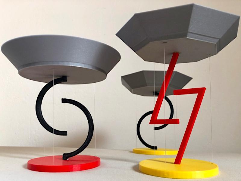 Floating Bowls - In Silver, Red, Yellow PLA Floating Bowls - In Silver, Red, Yellow PLA
