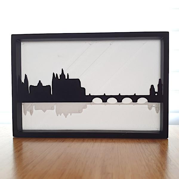 Prague skyline silhouette art Prague skyline silhouette art