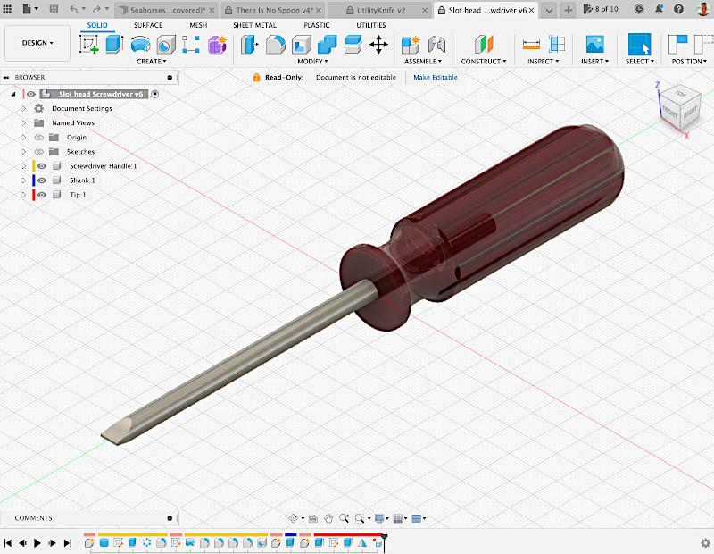 Screwdriver Designed in Fusion 360