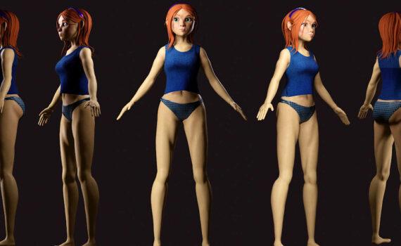 3D Character in Blender - different angles