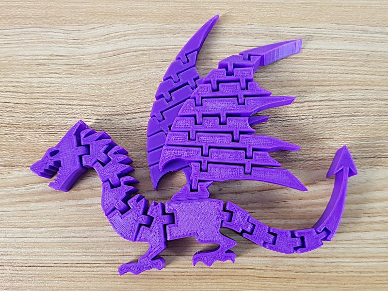 3D Printed Articulated Dragon, Rotatable and Posable Dragon Model