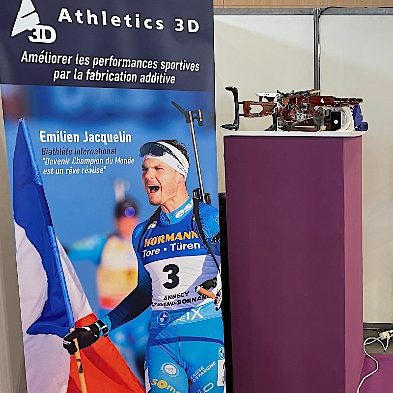 Athletics 3D stand, Emilien Jacquelin won gold with a 3D printed rifle