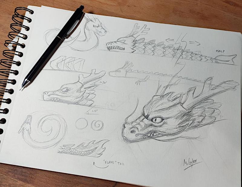 Design Sketches of Articulated Dragon Design Sketches of Articulated Dragon