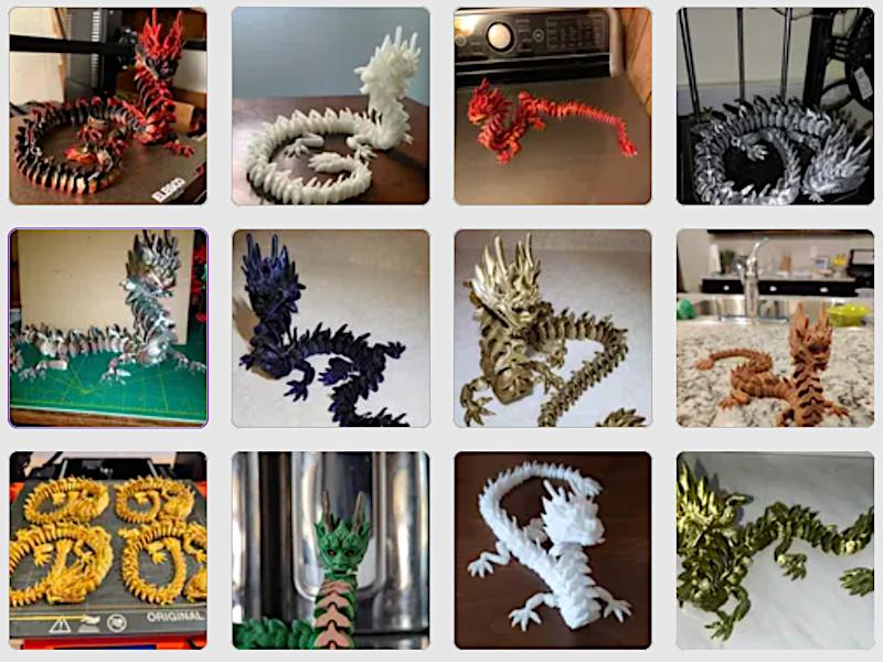 The Best Articulated Dragon Models - Flexible Print in Place for