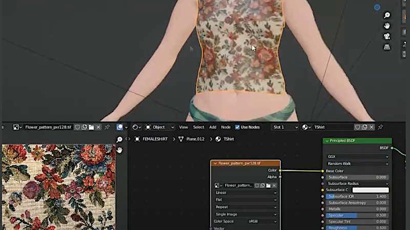 Texturing a shirt in Blender