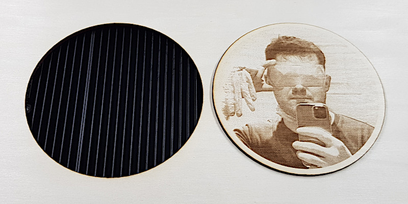 Engraved and Cut Coaster
