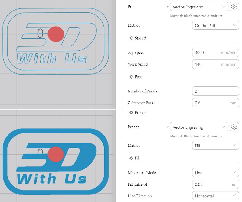 On The Path vs Fill - Settings in Luban