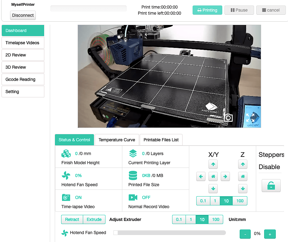 The Beagleprint web interface