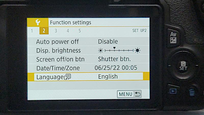 DSLR Camera Settings - Auto Power Off