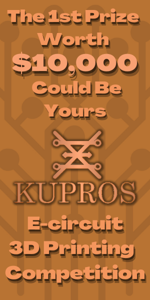 Kupros E-circuit 3D Printing Competition Banner