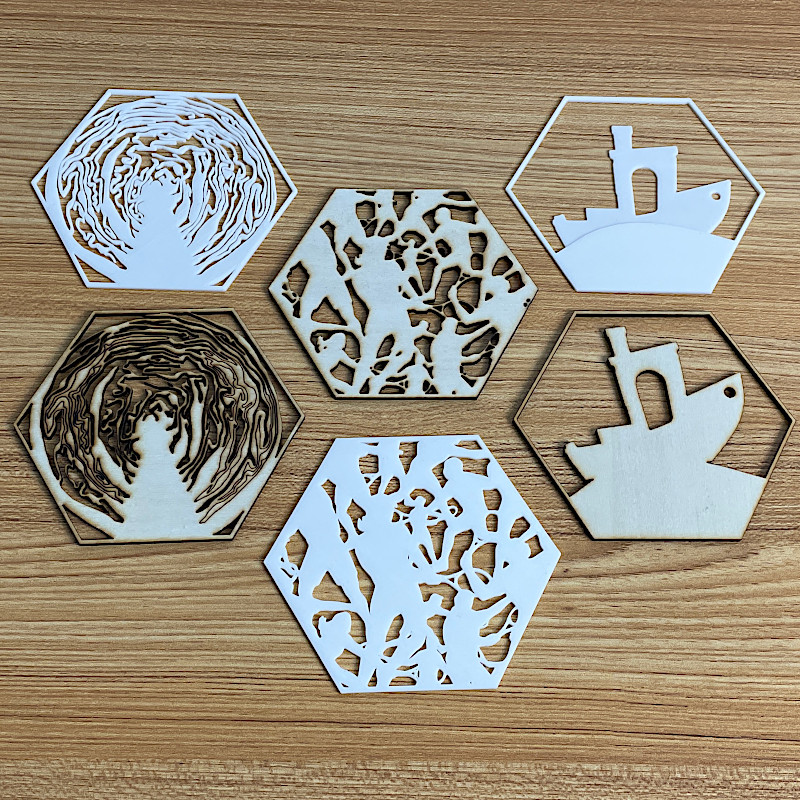 Six Custom Design Hexagons