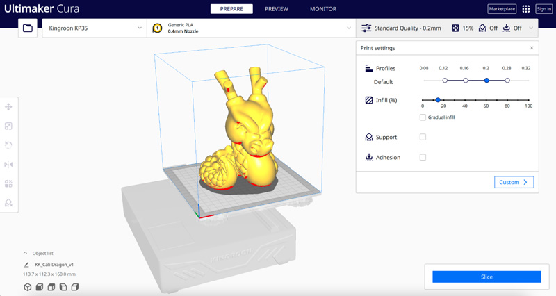 Preparing a model in Ultimaker Cura 5