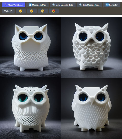 4 Owl Piggy Banks - Generated in Midjourney