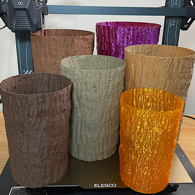3D Printed Tree Trunk Vases