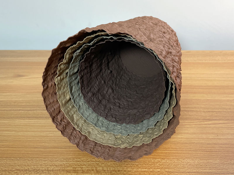 Stacked Tree Trunk Vases - 3D Printed in Timberfill