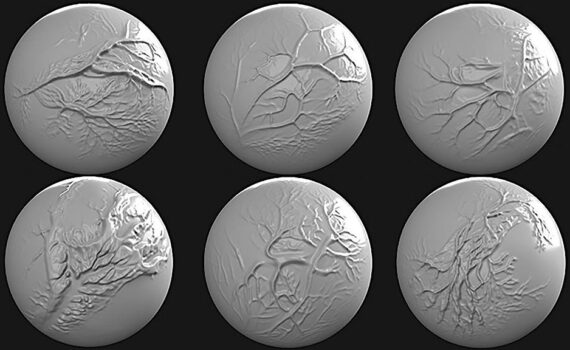 Six Blender Brushes for Sculpting