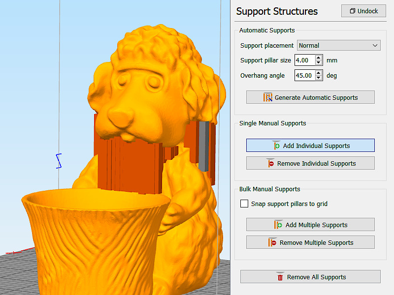 Simplify3D Custom Support Settings
