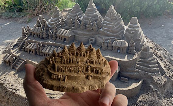 3D Scanned and 3D Printed Sandcastle