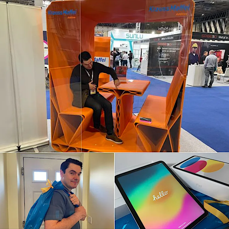 KraussMaffei 3D Printed Booth and iPad