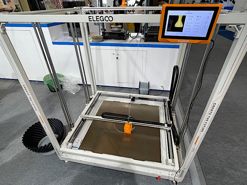 Elegoo OrangeStorm Giga at Trade Show - First Layer