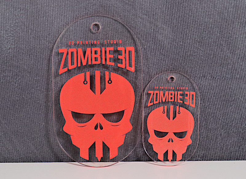 Engraved and Painted Zombie 3D Logo