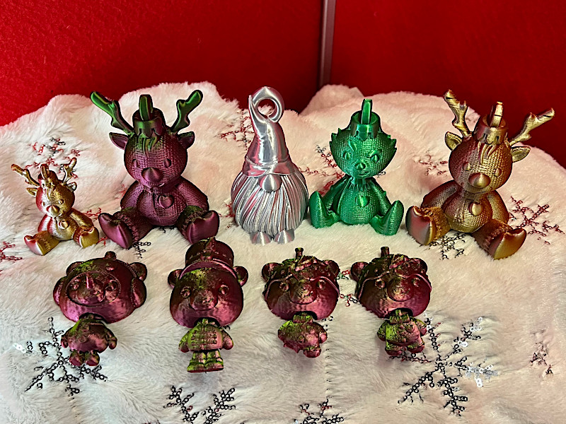 Rudolph Teddy Gnome and Grinch Christmas Tree Ornaments