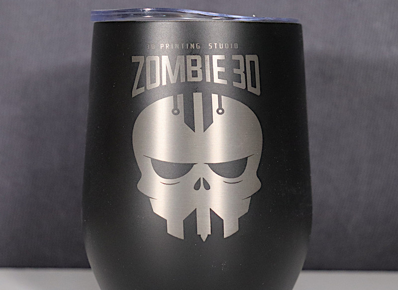 Zombie 3D Logo Engraved on a Curve Object