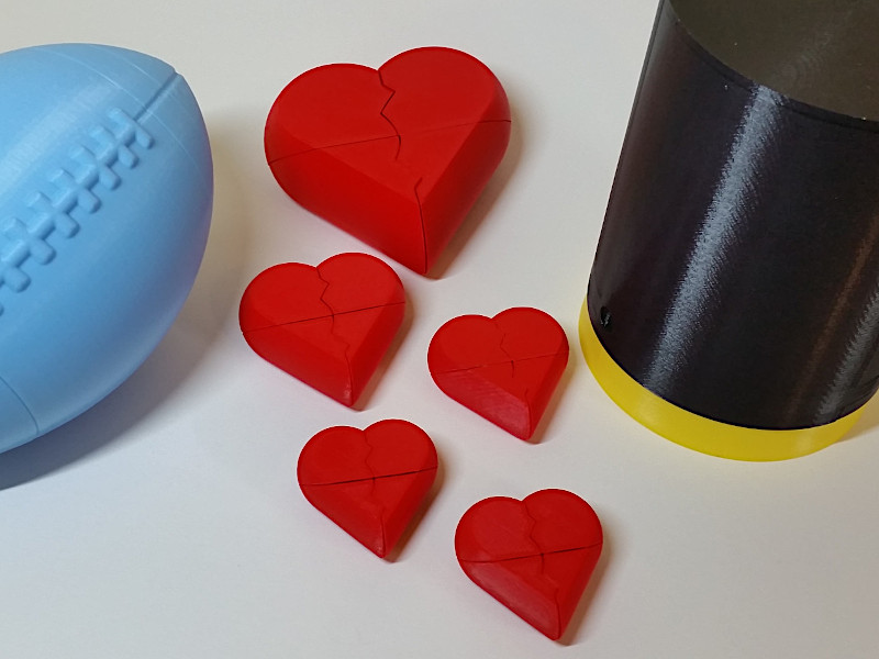 3D Printed Puzzle Hearts