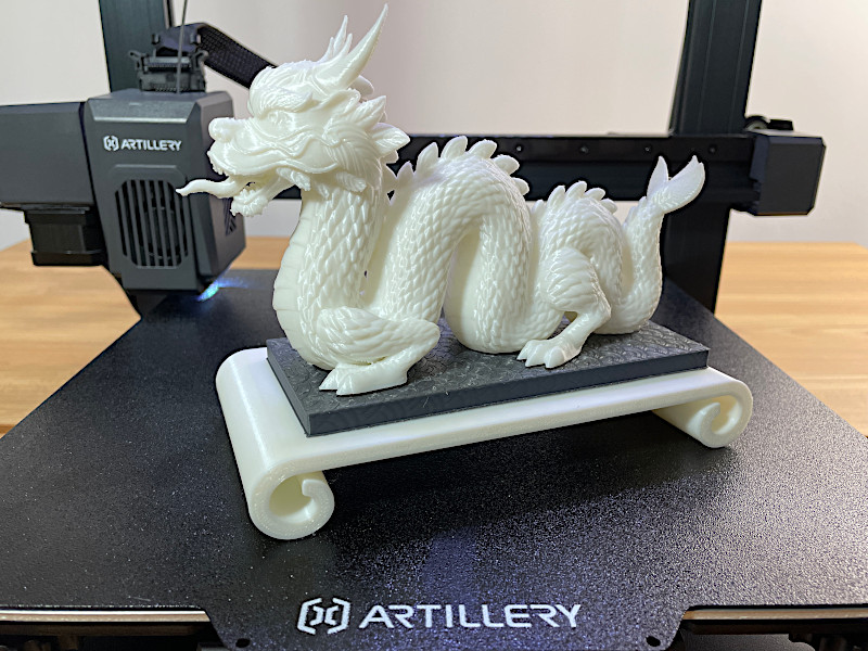 Dragon 3D Print with the Base